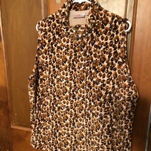 Quacker Factory Velour Feel Animal Print Vest